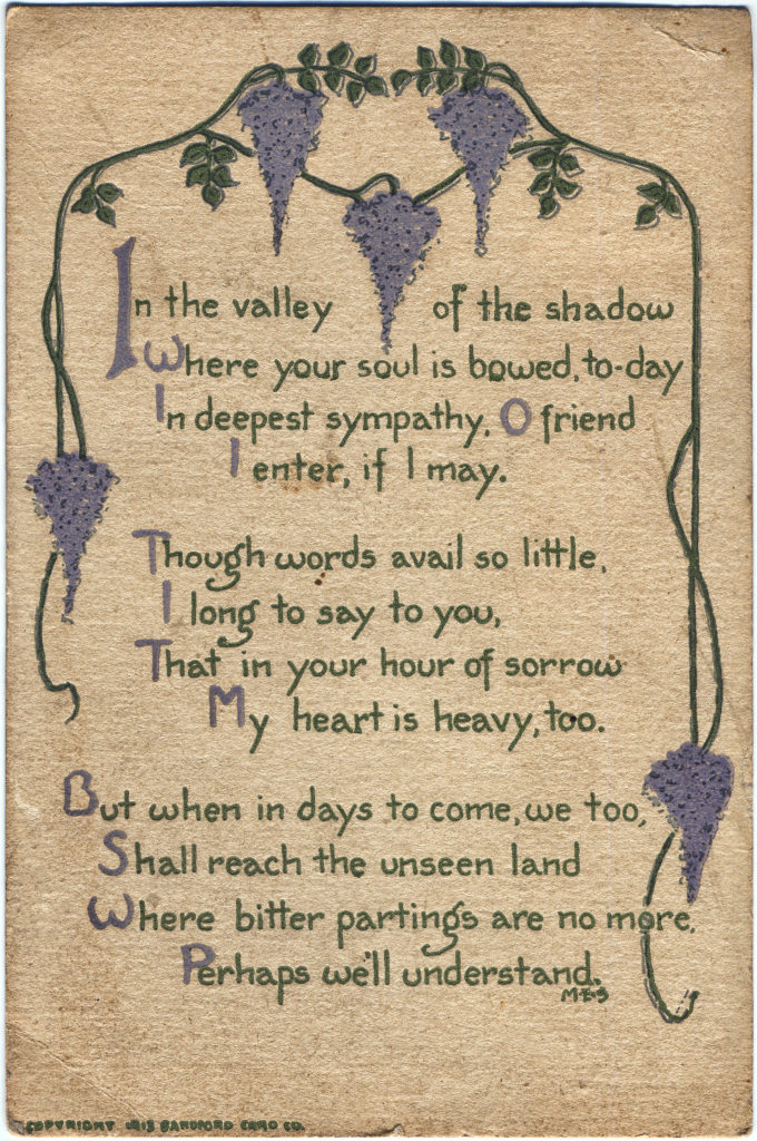Sympathy Card 1916