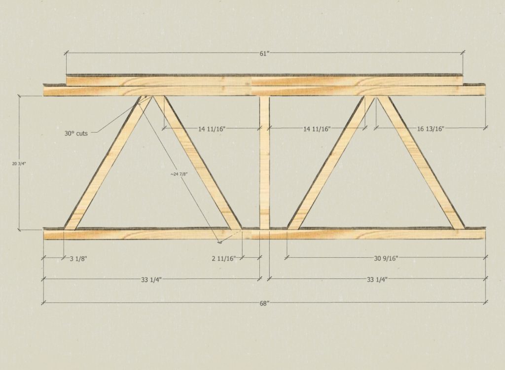 Rustic 2x4 table support