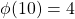 \phi(10) = 4