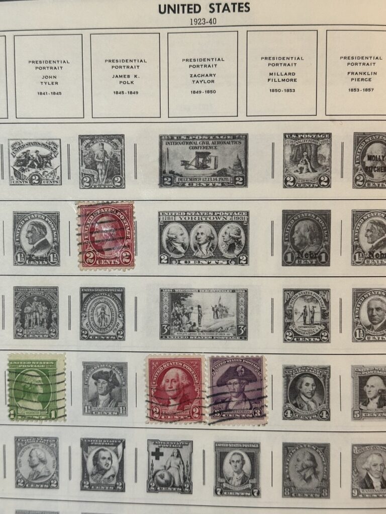 A sample of United States stamps